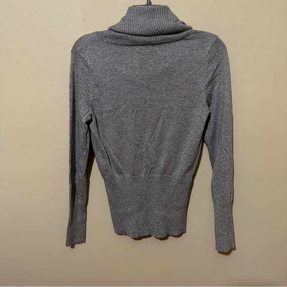 Apt.9 Silver Gray Metallic Cowl Neck Sweater Size S Casual Winter Long sleeves - Picture 2 of 7